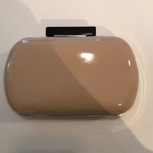 Patent leather tan clutch