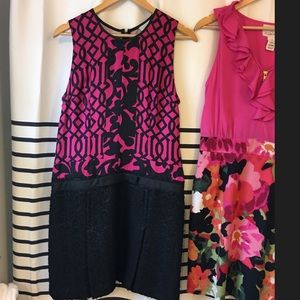 EUC Tracy Reese Pink and Black dress Size 10