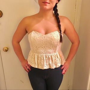 Ivory Peplum Top