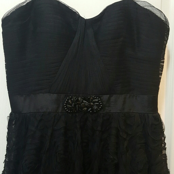 Long Black Strapless Gown