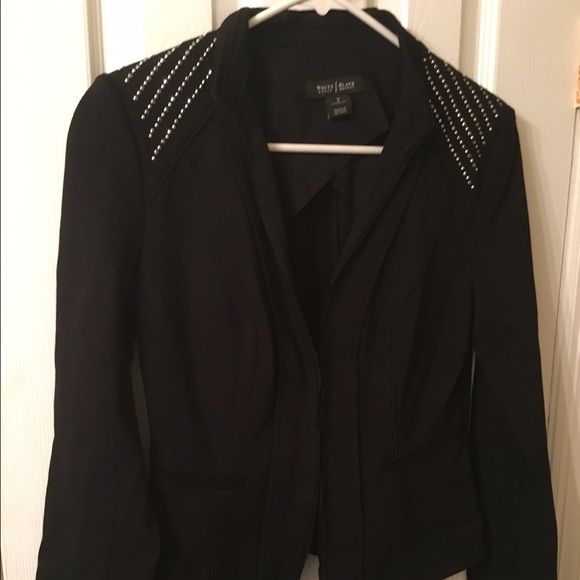 Black Shoulder studded Suit Jacket