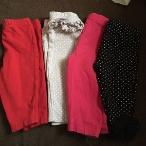 4 pair of baby girl pants size 0-3 months