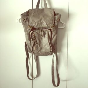 Faux leather backpack