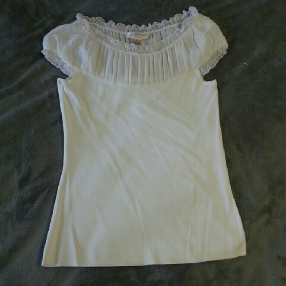 Kenar sheer ruffle blouse top