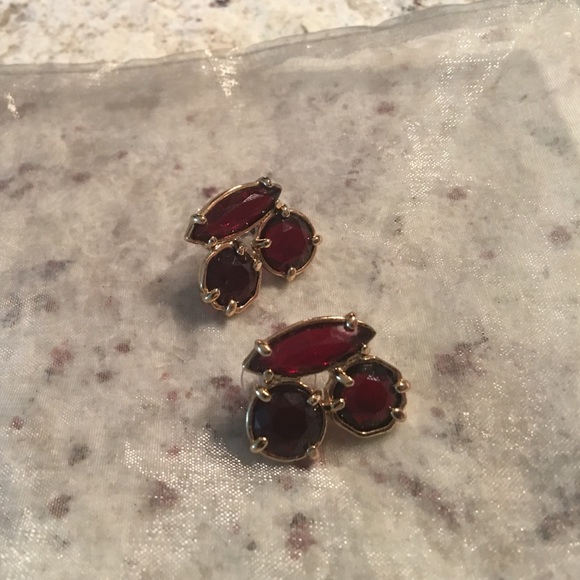 Kate spade red jeweled earrings