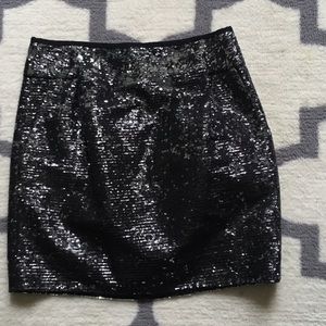 J.Crew Black Sequin above-knee skirt