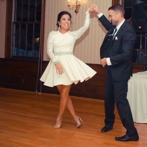 White long sleeve lace dress