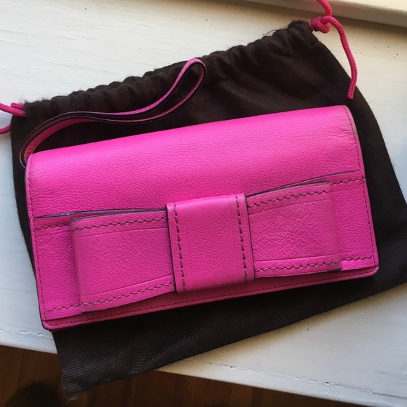 Kate Spade Fuchsia Bow Wallet/ Clutch