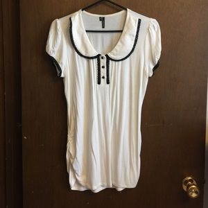 Cream Peter Pan collared blouse