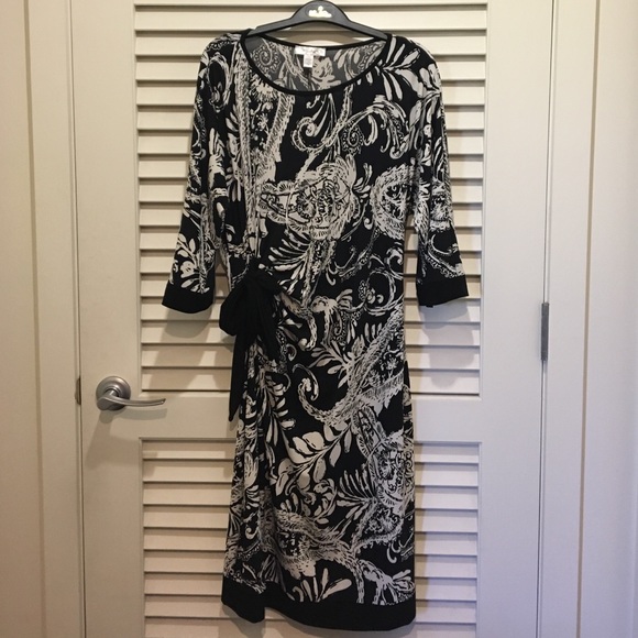 Black and white jersey dress