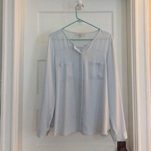 Soft blue LOFT button up blouse