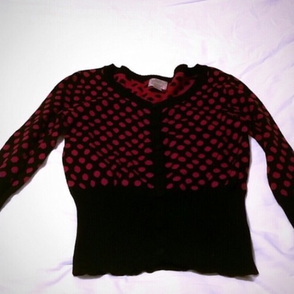 Forever Polka Dot Red and Black Cardigan