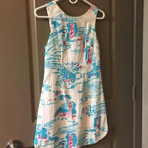 Resort White Watch Out print shift dress