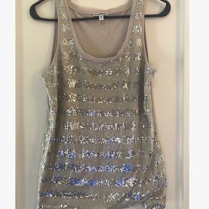 Silver Sequin Express Tank