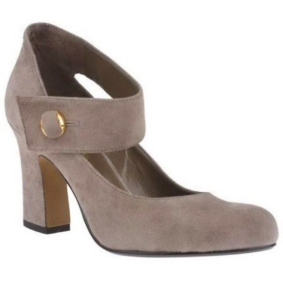 9 B. Makowsky Suede Asymmetrical Strap Mary Janes