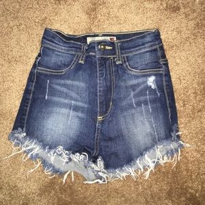 High waist jean shorts