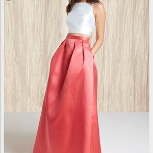 Formal two-piece satin ball gown