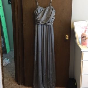 Silver floor length formal dress