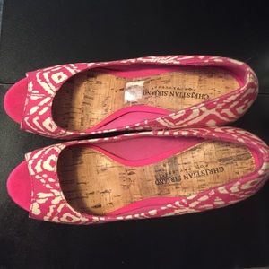 Pink and white pumps