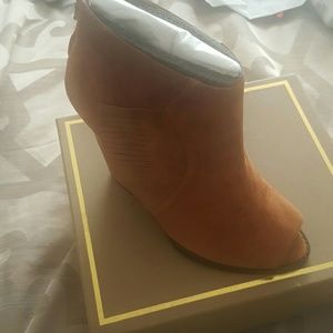 Ash suede peep toe booties dust bag included