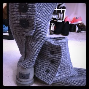 Gray Knit UGG Boots