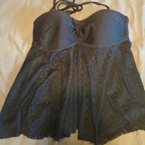 Black Tankini top padded