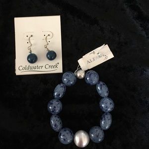 Bundled: lapis earrings and Alfano bracelet