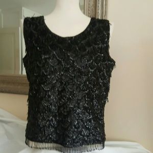🌟🌺SALE🌺💛  Black Beaded Sleeveless Top