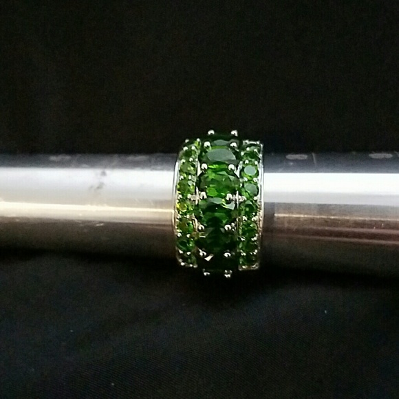 Chrome Diopside Cluster Ring