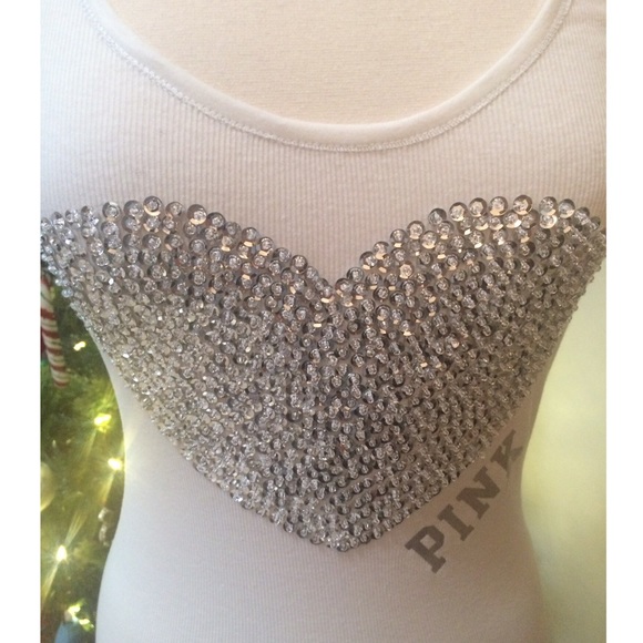 PINK Victoria's Secret Tops - NWOT VS Pink Sequin/Beaded New Tank Top