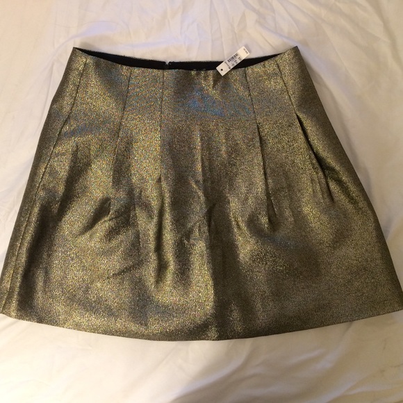 Madewell gold shimmer skirt, new with tags!