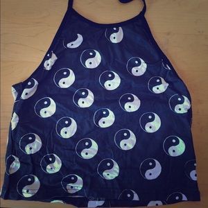 O-Mighty halter yin yang crop top