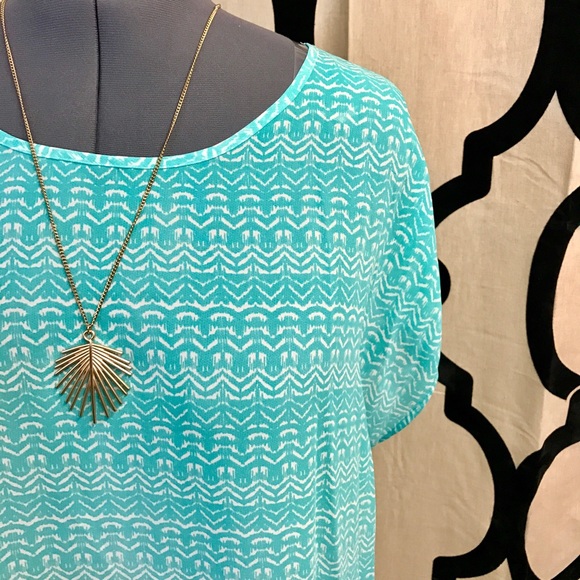 Torrid Blue Printed Top - Picture 2 of 4