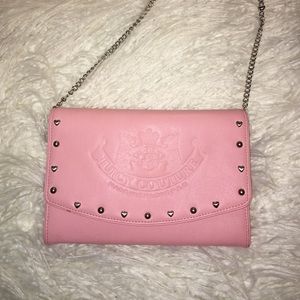 Pink Juicy Couture over the shoulder/clutch bag