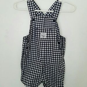 Plaid overall shorts