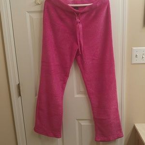 Pink shimmer fleece pants