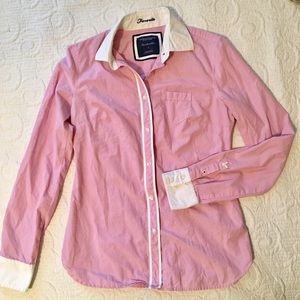 American Eagle Pink and White Button Down