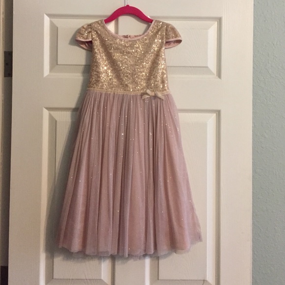Girl's Dorissa Holiday Pink And Gold Dress