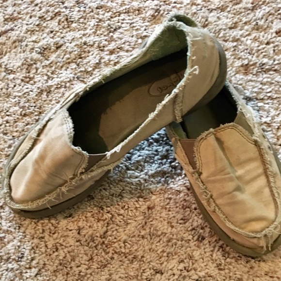 Sanuk slip-ons.