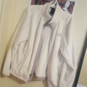 Womens White Fleece Northface Jacket