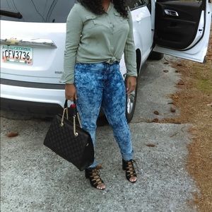 Tye-Dye High Waist Skinny Jeans