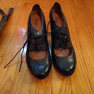 Indigo by Clarks Black Leather Low Heel Shoes