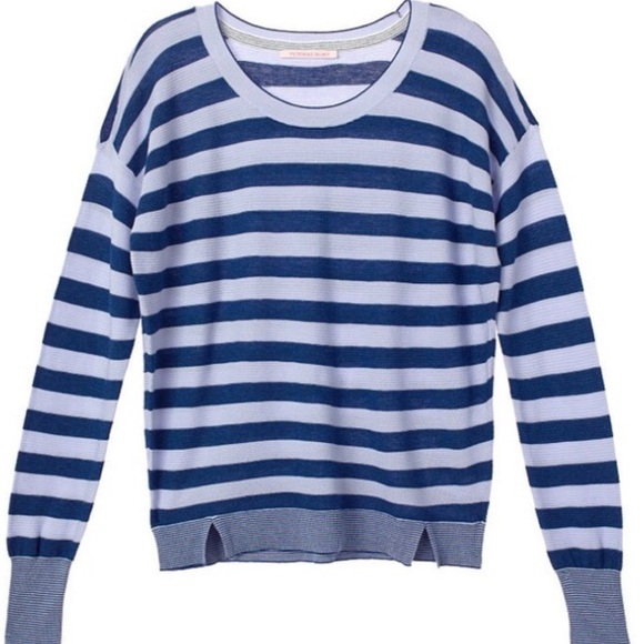 NWT VICTORIAS SECRET SPLIT HEM STRIPE SWEATER LG