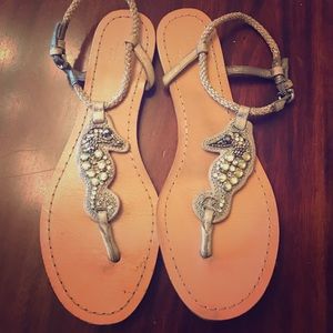 Coach seahorse embellished sandals