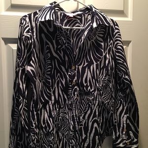 Lilly Pulitzer Black &White Zebra Blouse