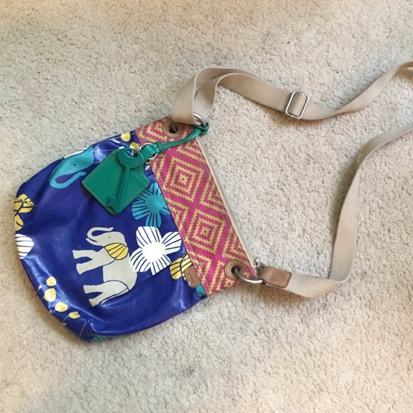 Fossil purse, elephant pattern, colorful