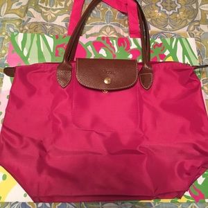 Fuchsia small Le Pliage Longchamp tote