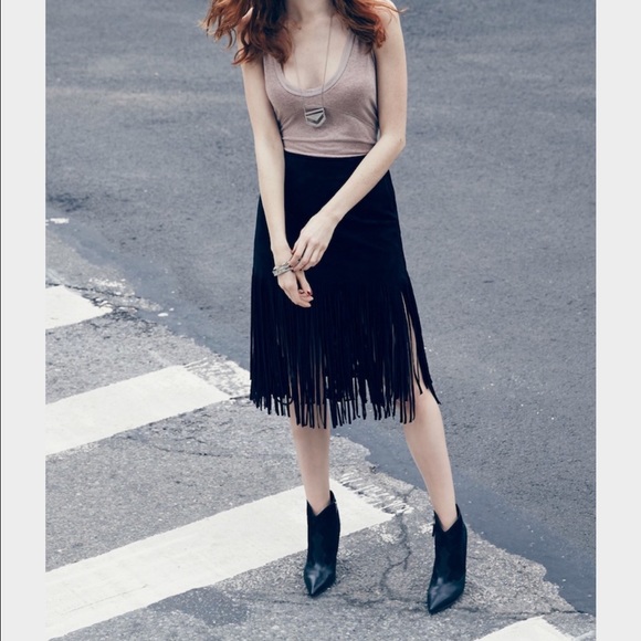 Sam Edelman suede fringe skirt