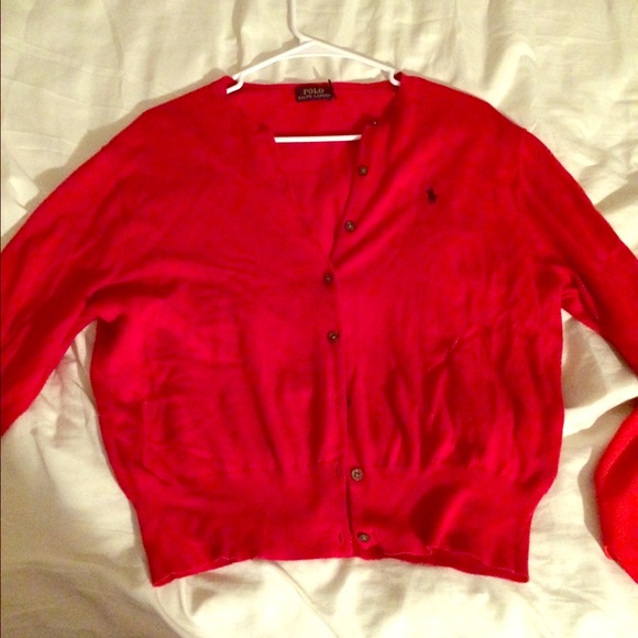 Women's Red Polo Sweater