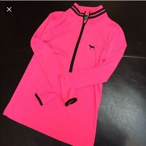 PINK- hot pink light workout jacket (half zip)